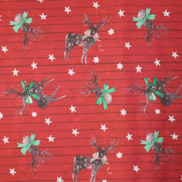 Vianočná bavlnená látka 150cm sob s mašľou