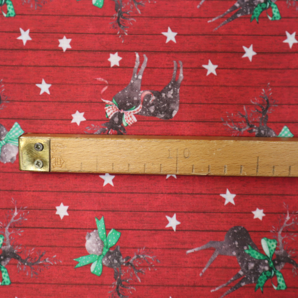 Vianočná bavlnená látka 150cm sob s mašľou