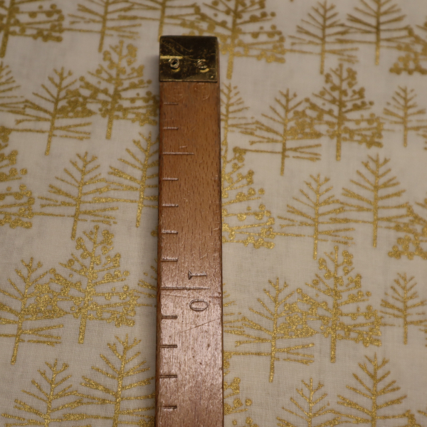 Vianočná bavlnená látka 140cm zlatotlač stromčeky
