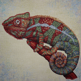 Gobelín panel - chameleon 45x45cm