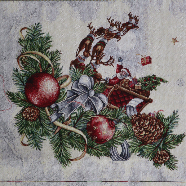 Gobelín panel s lurexom - vianočný obrus Santa 140x300cm