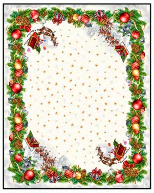 Gobelín panel s lurexom - vianočný obrus Santa 140x300cm