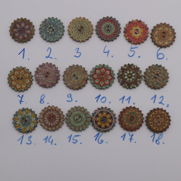 Drevené gombíky mandala