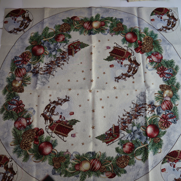 Gobelín panel - vianočný obrus Santa 160x160m