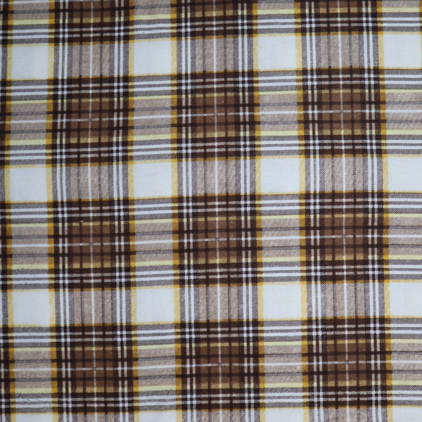 Bavlnený flanel hnedé káro