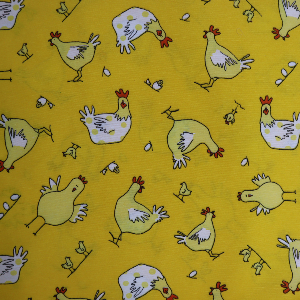 Dekoračná látka Loneta slepičky