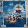 Sada 4ks panelov na výrobu batôžka - panda námorník