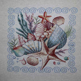 Gobelín panel podmorský svet béžová 45x45cm