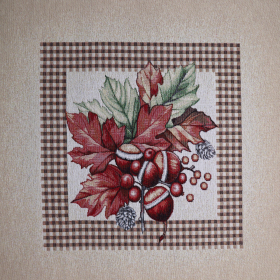 Gobelín panel jesenné lístie a lieskovce 45x45cm