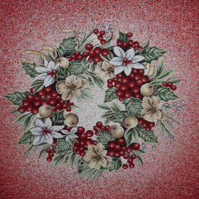 Gobelín panel - venček červená 45x45cm