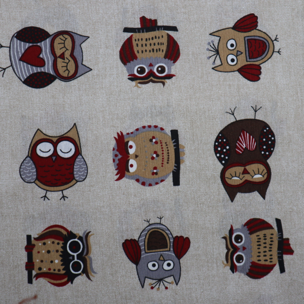 Dekoračná látka Loneta sovičky