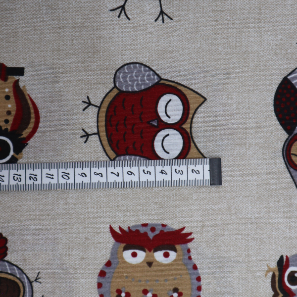 Dekoračná látka Loneta sovičky