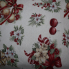 Vianočná dekoračná látka GOBELIN červené ozdoby1