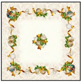 Gobelín panel s lurexom - obrus zlaté gule 140x230cm