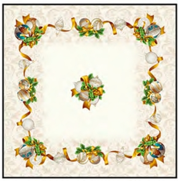 Gobelín panel s lurexom - obrus zlaté gule 140x230cm