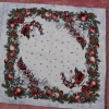 Gobelín panel s lurexom - obrus a 2x panel Santa na saniach 105x105+53x53cm