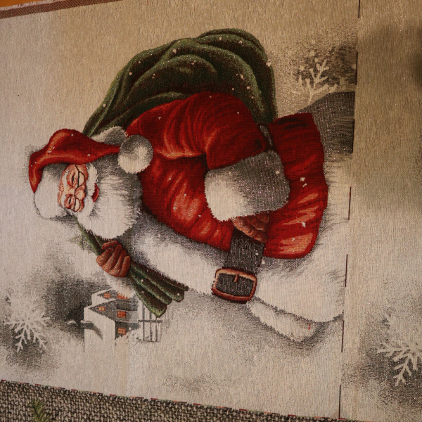 Gobelín panel s lurexom - obrus a 2xpanel Mikuláš 105x105 + 53x53cm