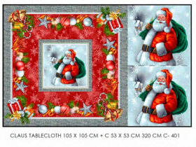 Gobelín panel s lurexom - obrus a 2xpanel Mikuláš 105x105 + 53x53cm