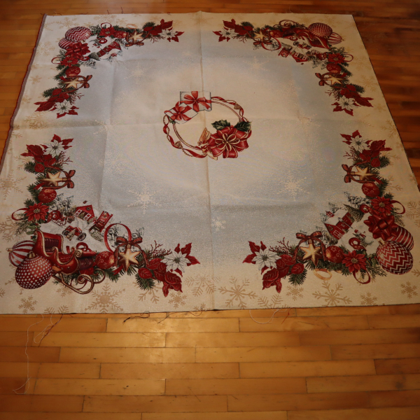 Gobelín panel s lurexom - vianočný obrus Lucerna 155x155m