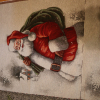 Gobelín panel s lurexom - vianočná štóla mikuláš 45x155cm
