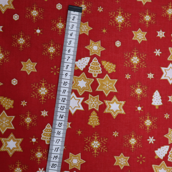 Vianočná bavlnená látka 160cm hviezdy