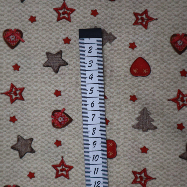 Vianočná bavlnená látka 150cm stromček a hviezda