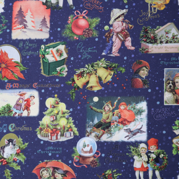 Vianočná bavlnená látka 150cm christmas joy