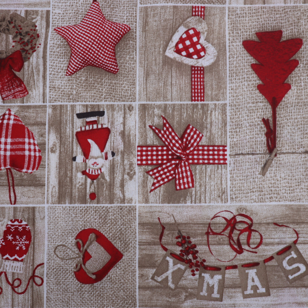 Vianočná dekoračná látka LONETA  xmas