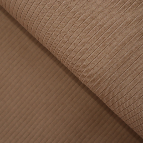 Bavlnený rebrovaný úplet Rib mandy caramel