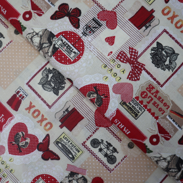 Bavlnená látka XOXO Paris