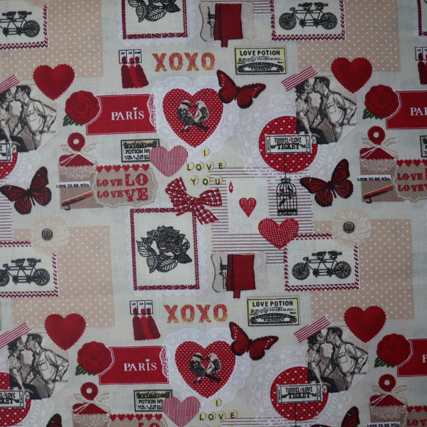 Bavlnená látka XOXO Paris