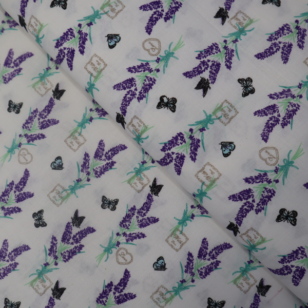 Bavlnená látka levanduľa