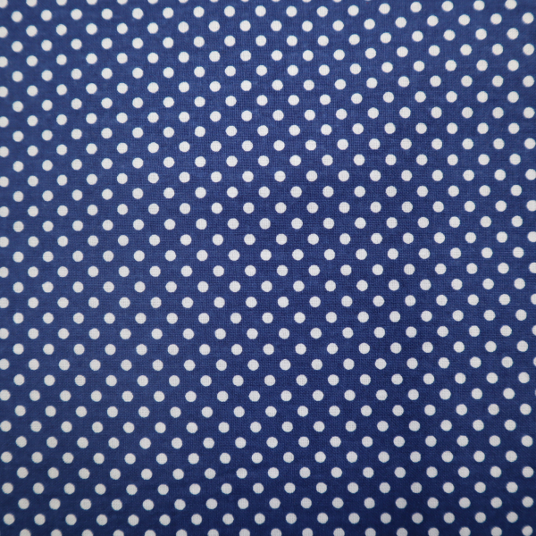 Bavlnená látka biela bodka na modrom