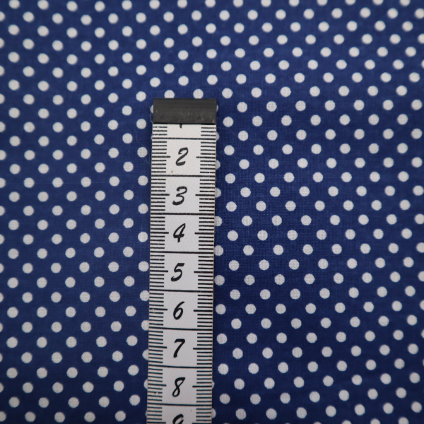 Bavlnená látka biela bodka na modrom