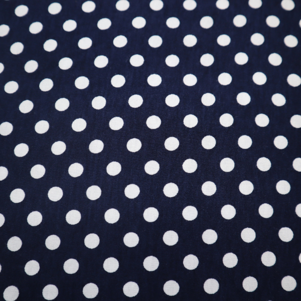 Úplet viskóza biele bodky na tmavomodrej