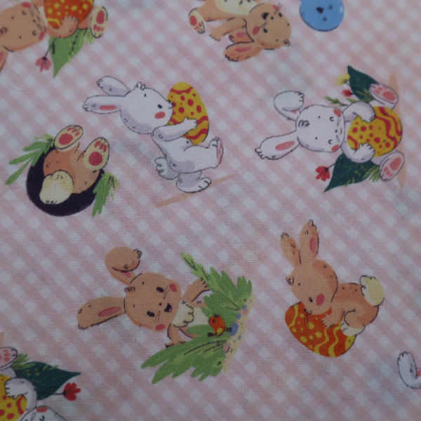 Bavlnená látka percal ružová veľká noc