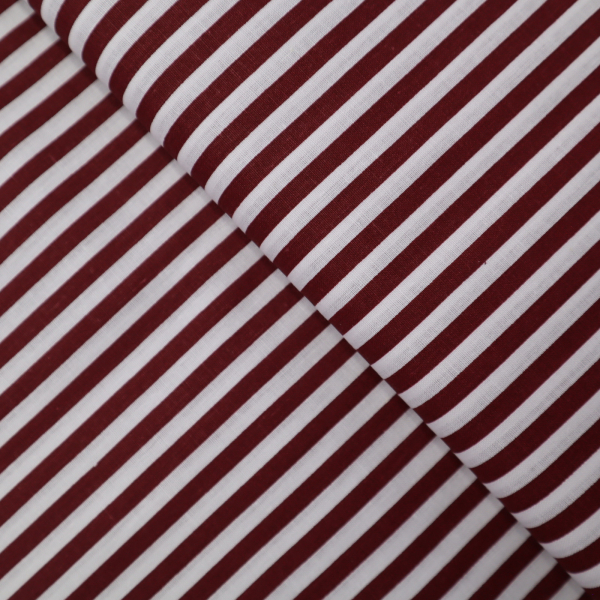 Bavlnená látka bordový pásik