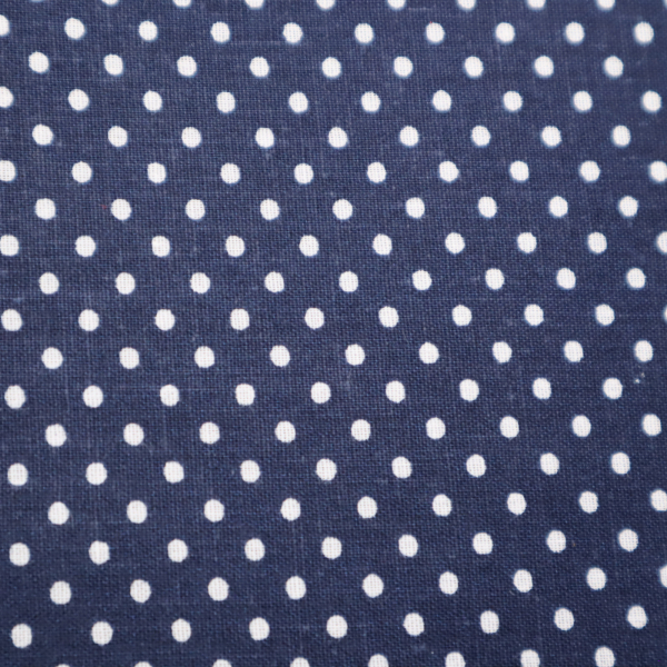 Bavlnená látka Biele mini bodky na tmavomodrej 140cm