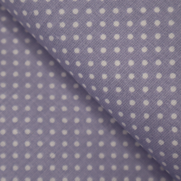 Bavlnená látka Biele mini bodky na starofialovej 140cm