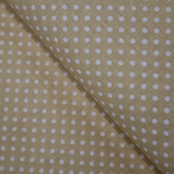 Bavlnená látka Biele mini bodky na pieskovej 140cm