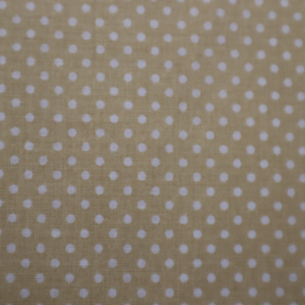 Bavlnená látka Biele mini bodky na pieskovej 140cm