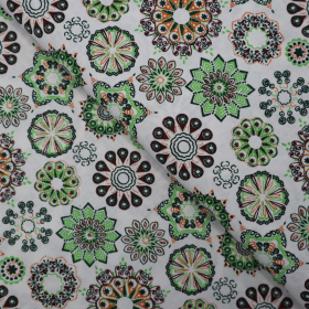 Bavlnená látka zelená mandala