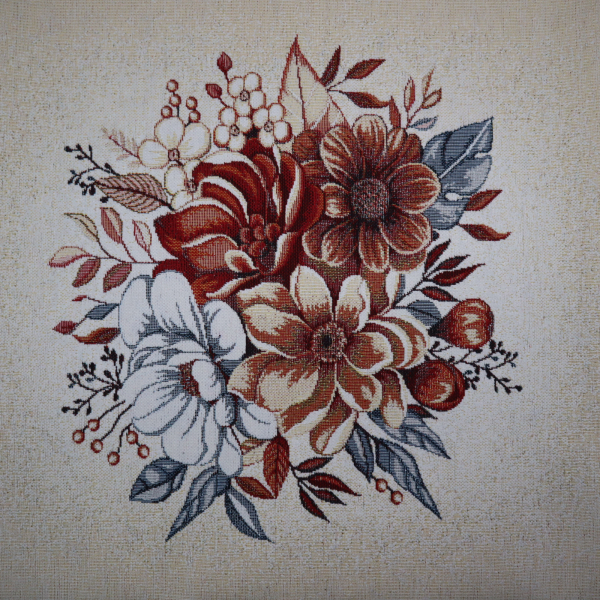 Semišový gobelín panel kvety 45x45cm