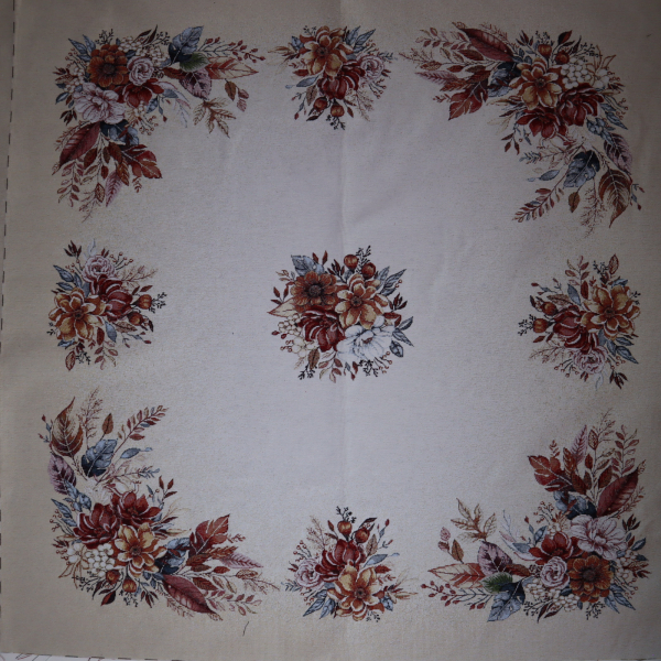 Semišový gobelín panel - obrus a štóla kvety 100x140cm