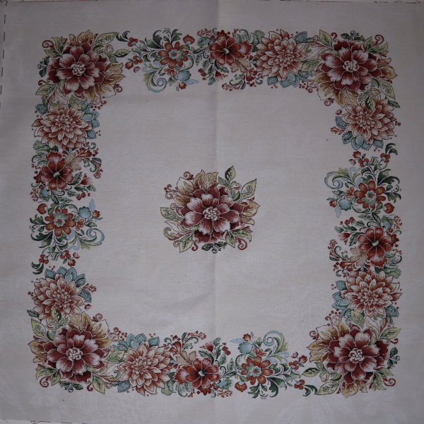 Semišový gobelín panel - obrus a štóla kvety 100x140cm