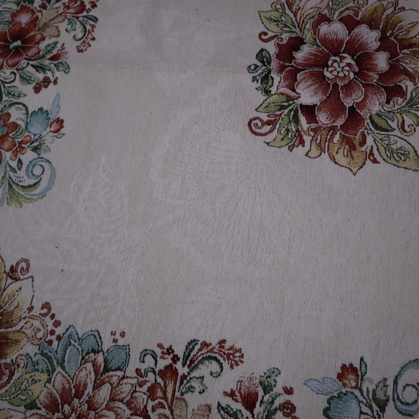 Semišový gobelín panel - obrus a štóla kvety 100x140cm