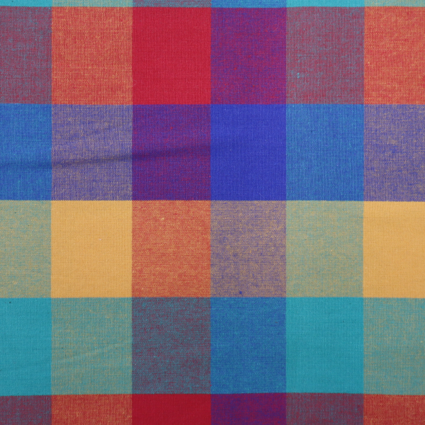 Dekoračná látka kanafas obdĺžnik 4,5x5,5cm farebné káro veľké