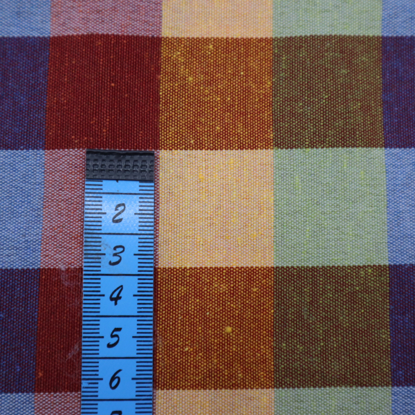 Dekoračná látka kanafas kocka 3x3cm farebné káro menšie