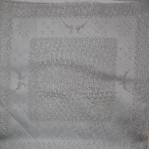 Jacquard panel - prírodno/strieborný sob lurexom 53x53cm