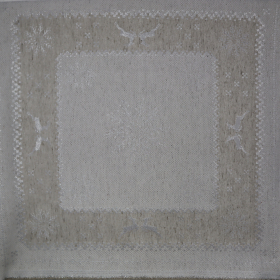 Jacquard panel - prírodno/strieborný sob lurexom 53x53cm